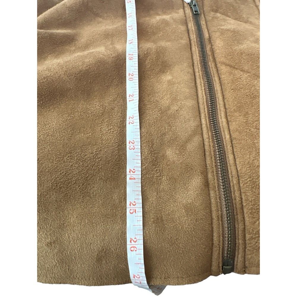 Caslon Vest Women 1XFaux Suede Open Front Sherpa Tan Cowgirl Rodeo Horse Outdoor - Picture 9 of 9